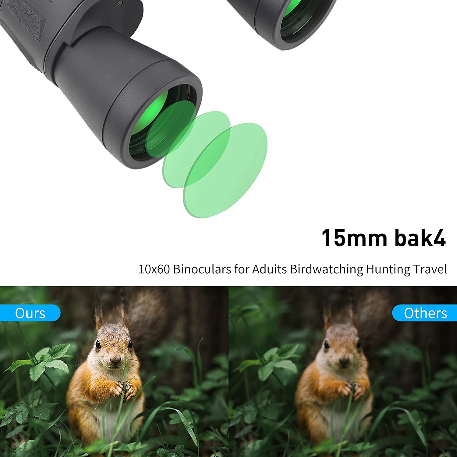 Gaterda 10x50 Binoculars, Binoculars for Adults, Large Eyepiece, Powerful Binoculars for Bird Watching Hunting Travel Outdoor Sports Games and Concerts